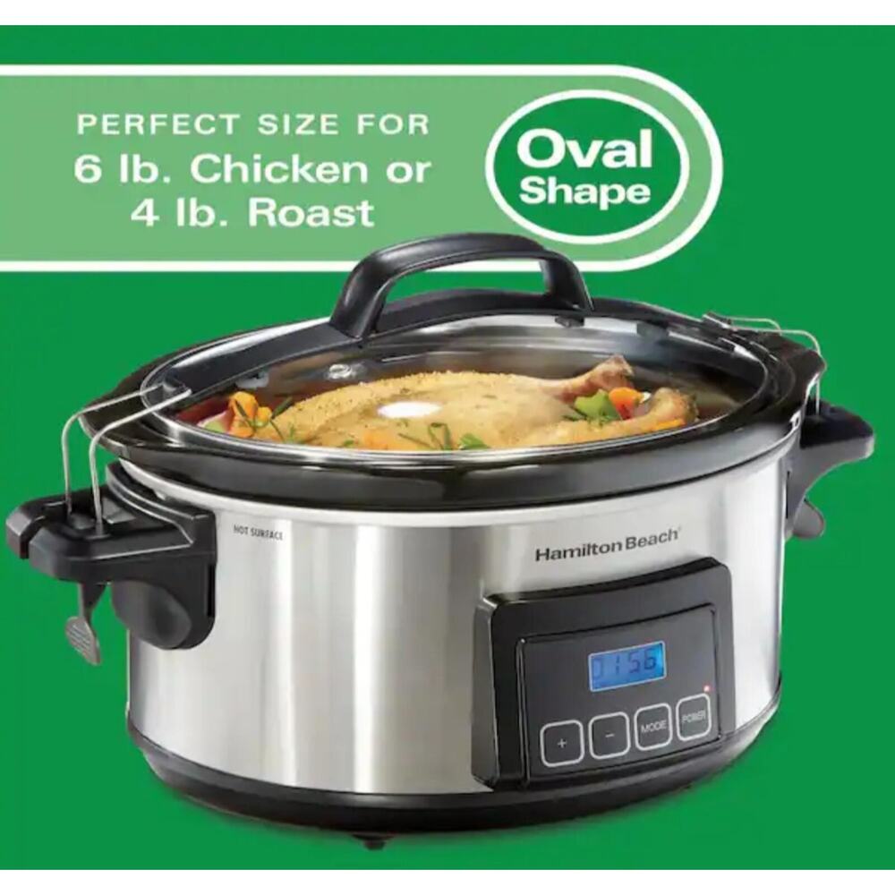 Hamilton Beach 6 Qt Crockpot Slow Cooker Open Box - Picture 2 of 5